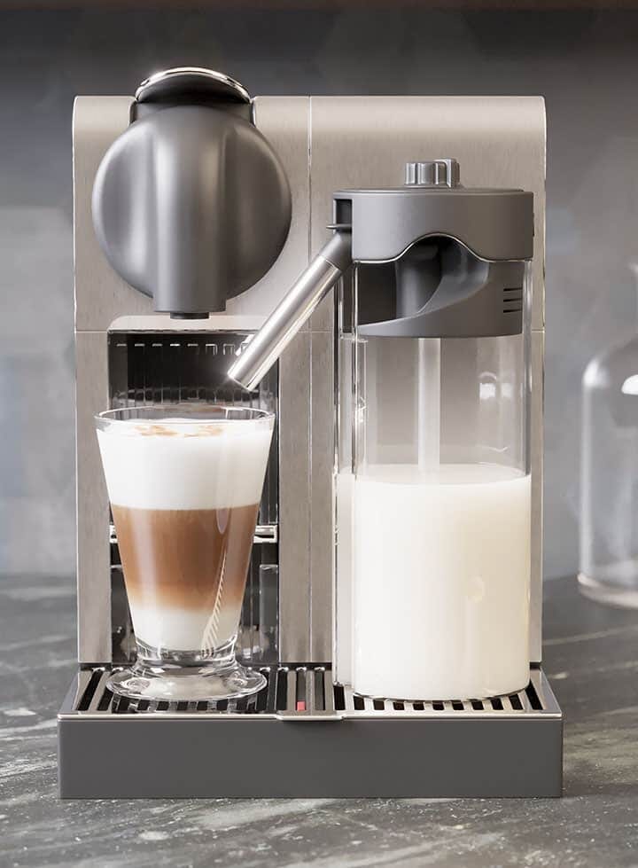 Computer-generated rendering of a Nespresso coffee machine